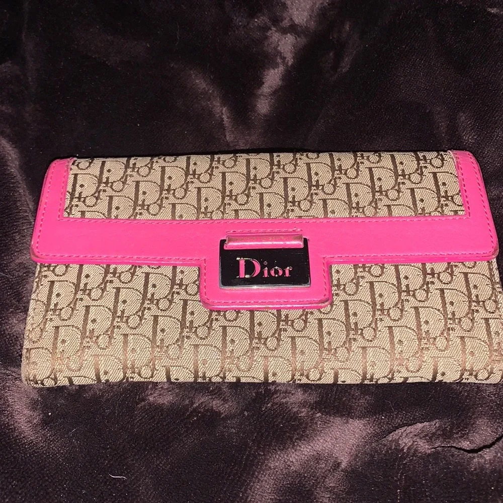 Christian Dior Dorrisimo Pink Monogram‎ Trotter Long Flap Wallet serial #
